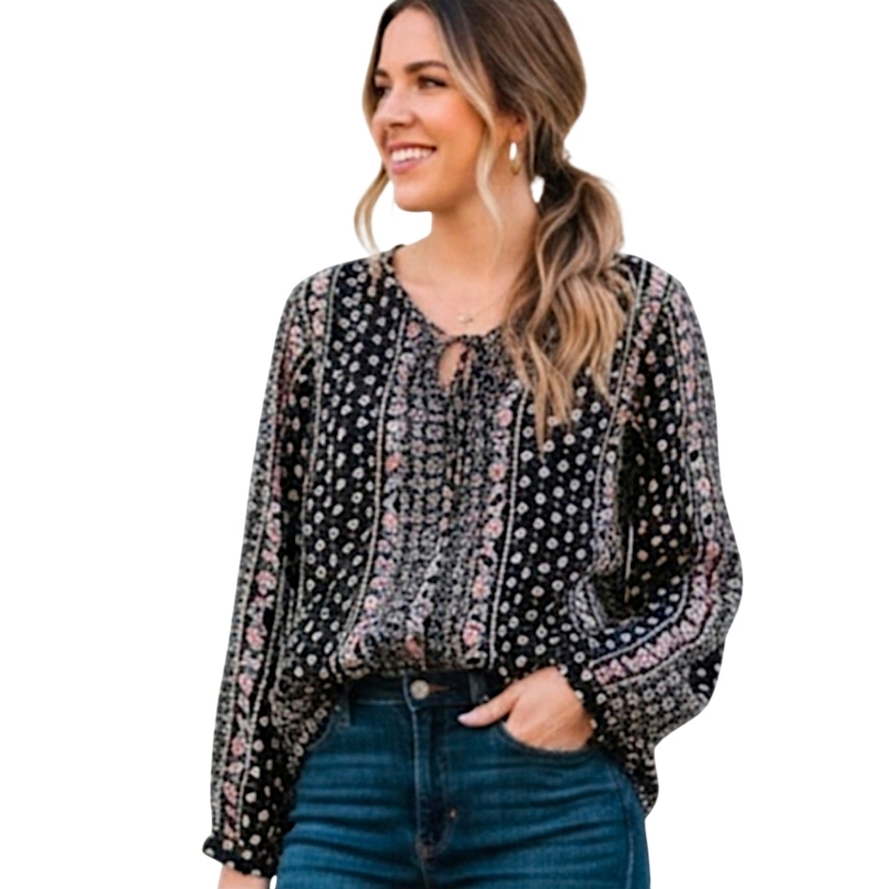 Torrid Boho Floral Long Sleeve Top Size Large